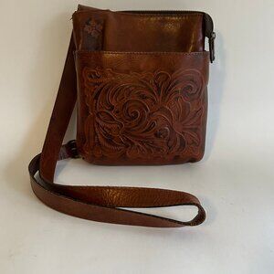 Patricia Nash tooled leather cross body bag